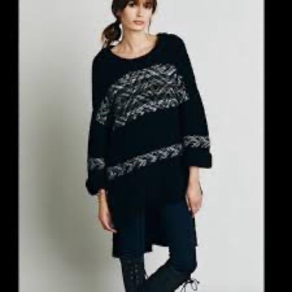 FP oversized fair isle hi-low sweater
